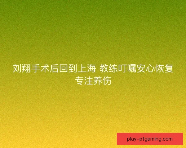 刘翔手术后回到上海 教练叮嘱安心恢复专注养伤